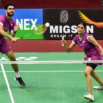 Lucknow: Badminton players Dhruv Kapila and Tanisha Crasto compete in a mixed doubles match of the Syed Modi International Badminton Championship