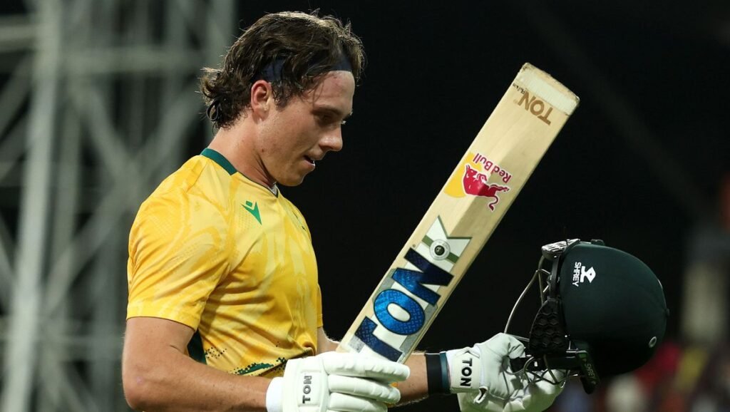 Dewald Brevis smashed a fifty vs Australia in the 3rd T20I