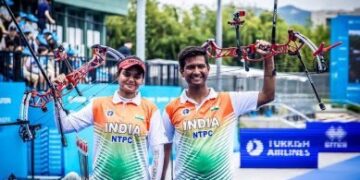 India’s Archery Duo Bags Silver in Thrilling Compound Mixed Team Final