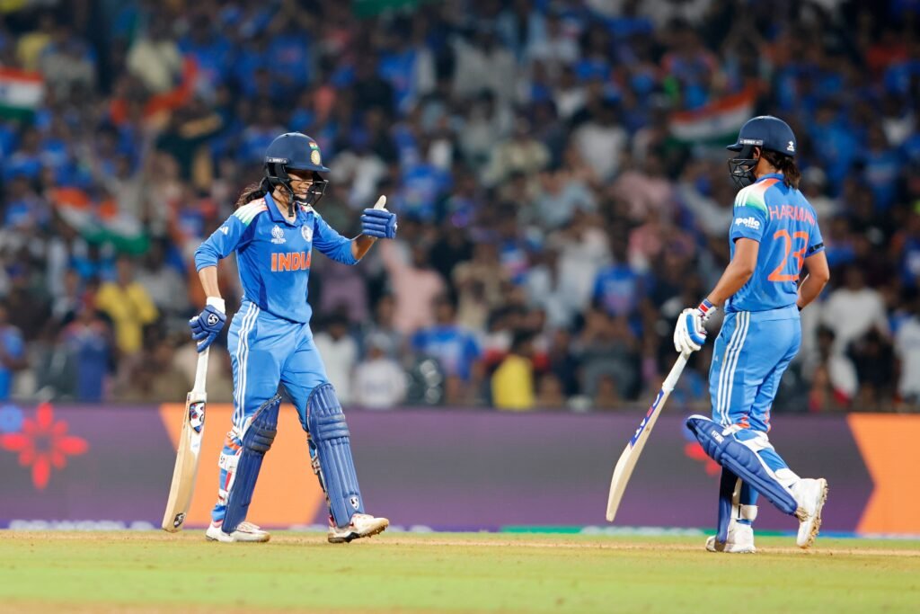 Rodrigues and Kaur added 167 runs for India