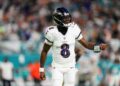 Returning Jackson Leads Ravens to Win at Dolphins