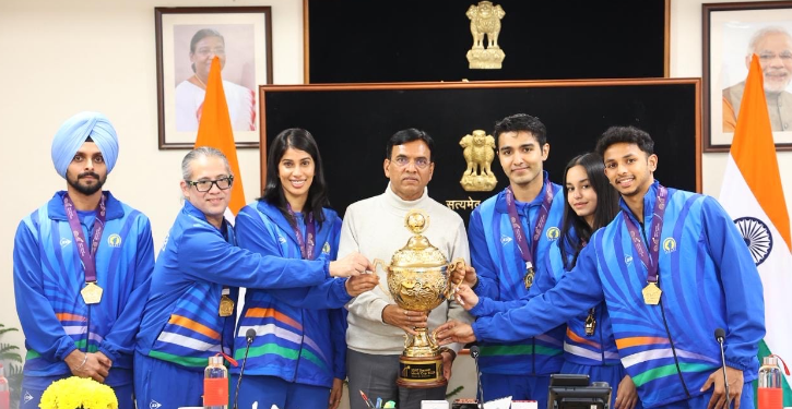 Sports Minister Felicitates Indian Squash Team After Historic World Cup Triumph in Chennai