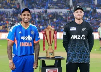 Samson, Abhishek power India to 255/5 in T20 World Cup Final; New Zealand face record chase