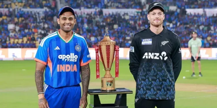 Samson, Abhishek power India to 255/5 in T20 World Cup Final; New Zealand face record chase