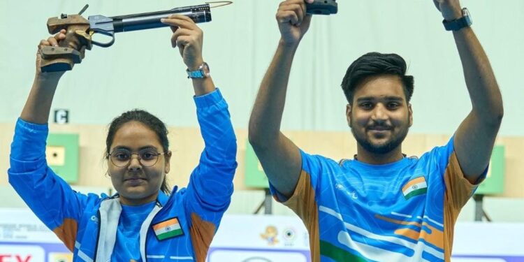 Vanshika & Chirag Strike Gold in 10m Air Pistol Mixed Team as India Tops ISSF Junior World Cup Medal Table