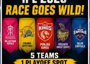 IPL 2026 Playoff Race Goes Down to the Wire as Five Teams Battle for One Remaining Spot