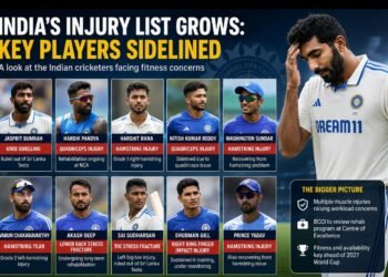 India’s Injury List Grows: Bumrah, Hardik, Gill Among Players Facing Fitness Concerns